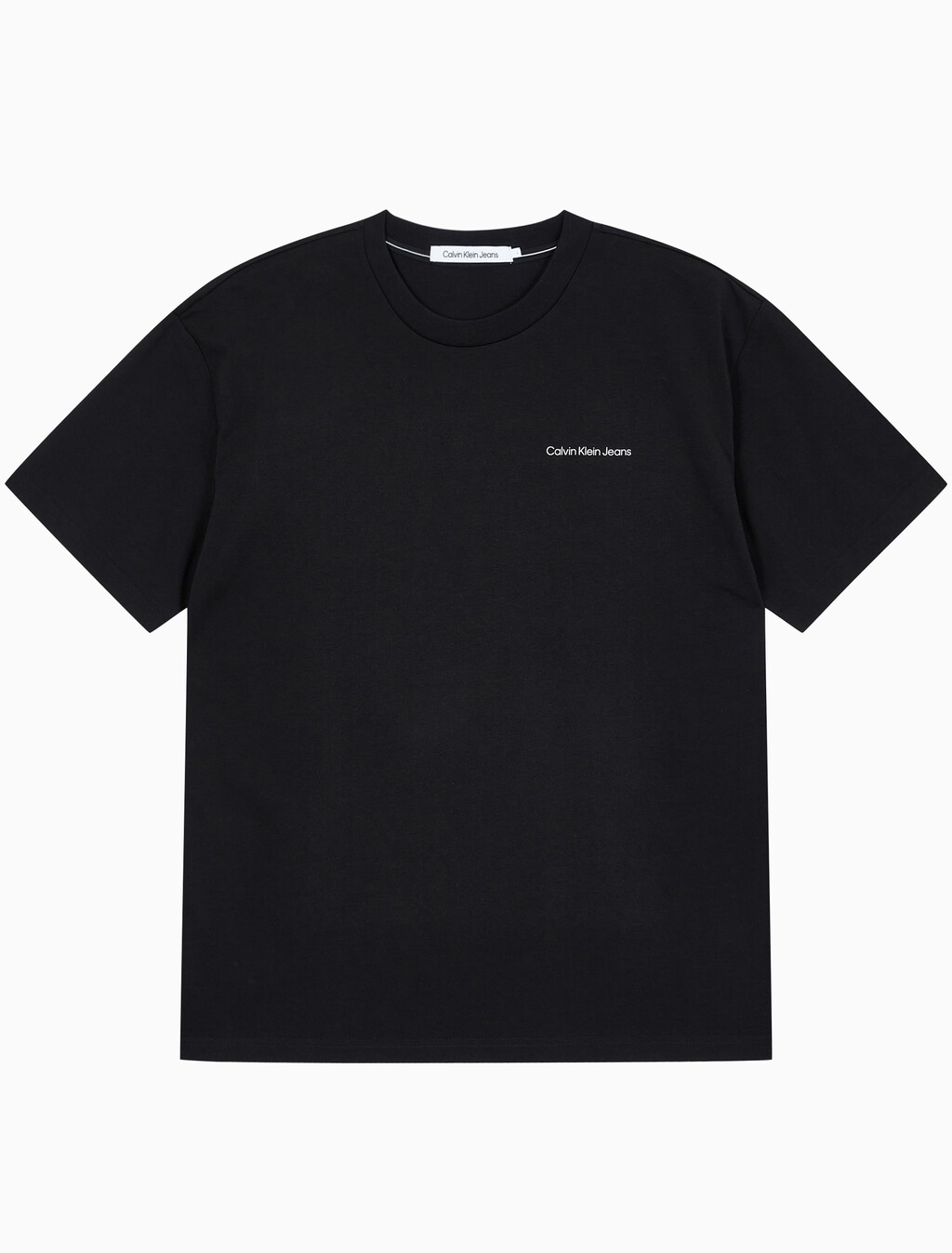 Buy 남녀공용 릴렉스핏 로고 반팔 티셔츠 in color CK BLACK