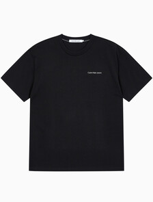 Buy 남녀공용 릴렉스핏 로고 반팔 티셔츠 in color CK BLACK