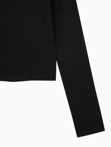 Buy 여성 L/S 모노그램 베이비 티셔츠 in color BLACK