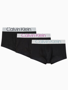 Buy 남성 CK 리컨시더드 스틸 마이크로 로우라이즈 드로즈 3PK in color BLACK
