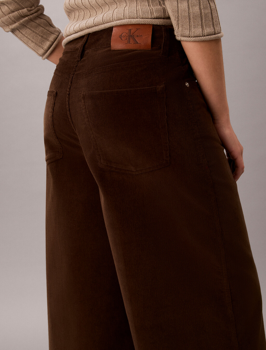 Buy 여성 코듀로이 와이드 레그 팬츠 in color Brown