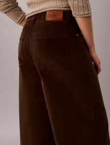 Buy 여성 코듀로이 와이드 레그 팬츠 in color Brown