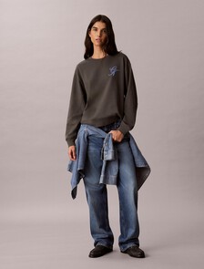 Buy 여성 오버사이즈 그래픽 긴팔 티셔츠 in color VOLCANIC ASH