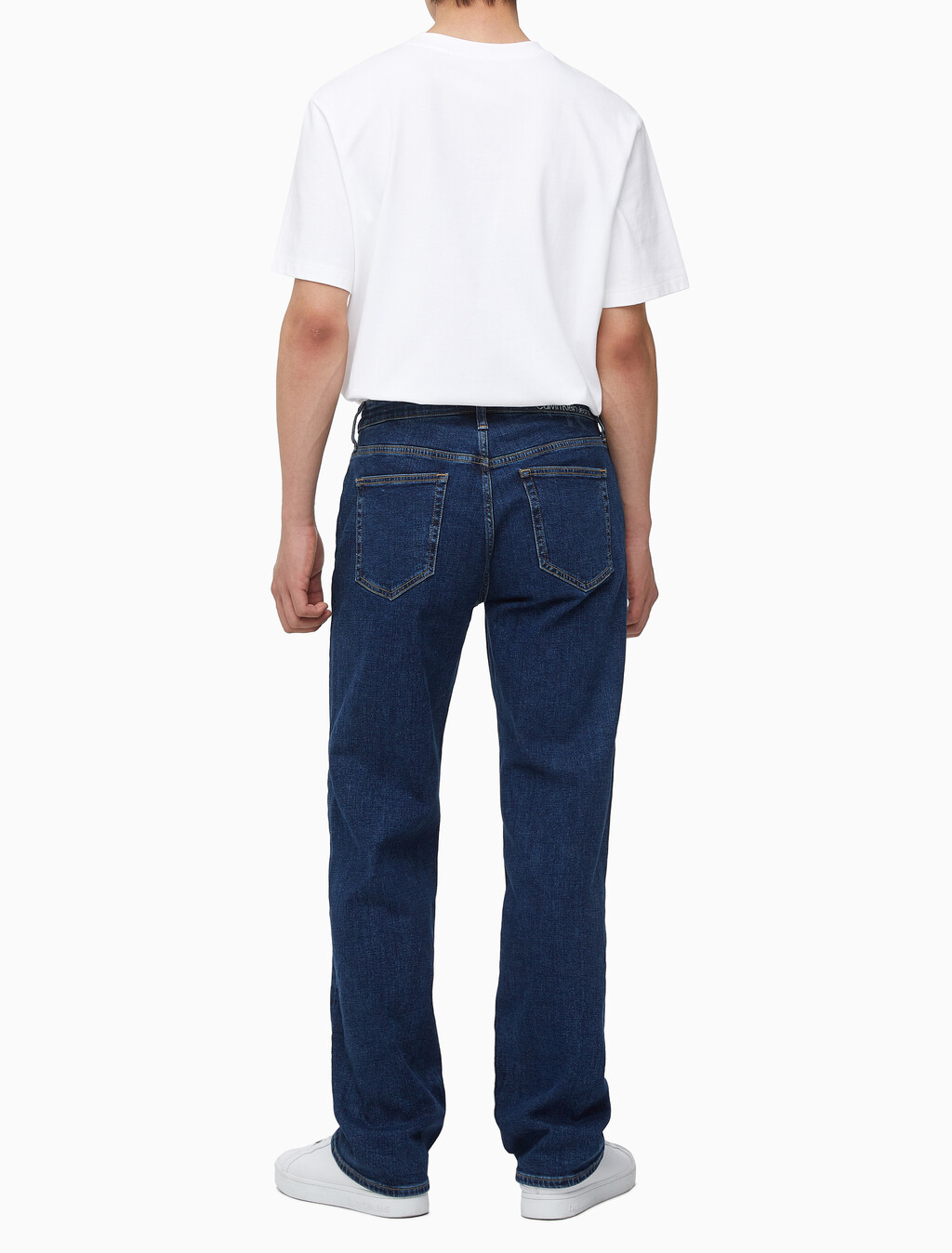 Buy 남성 90's 스트레이트핏 기모 미드블루 데님 in color MID BLUE BACK EMBRO