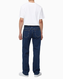 Buy 남성 90's 스트레이트핏 기모 미드블루 데님 in color MID BLUE BACK EMBRO