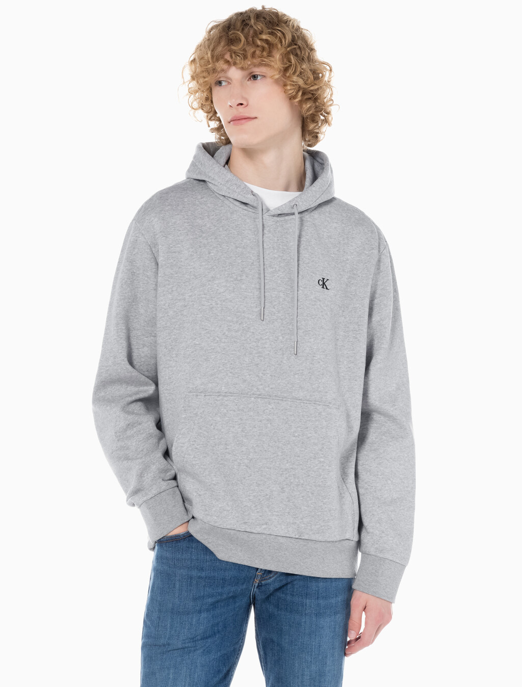 Buy 남성 롱슬리브 아카이브 플리스 후디 in color GREY HEATHER