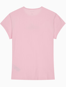 Buy 여성 슬림 스크립 CK로고 반팔 티셔츠 in color PASTEL PINK