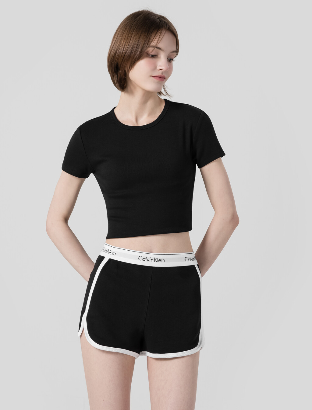 Buy 여성 모던코튼 파자마 팬츠 in color BLACK
