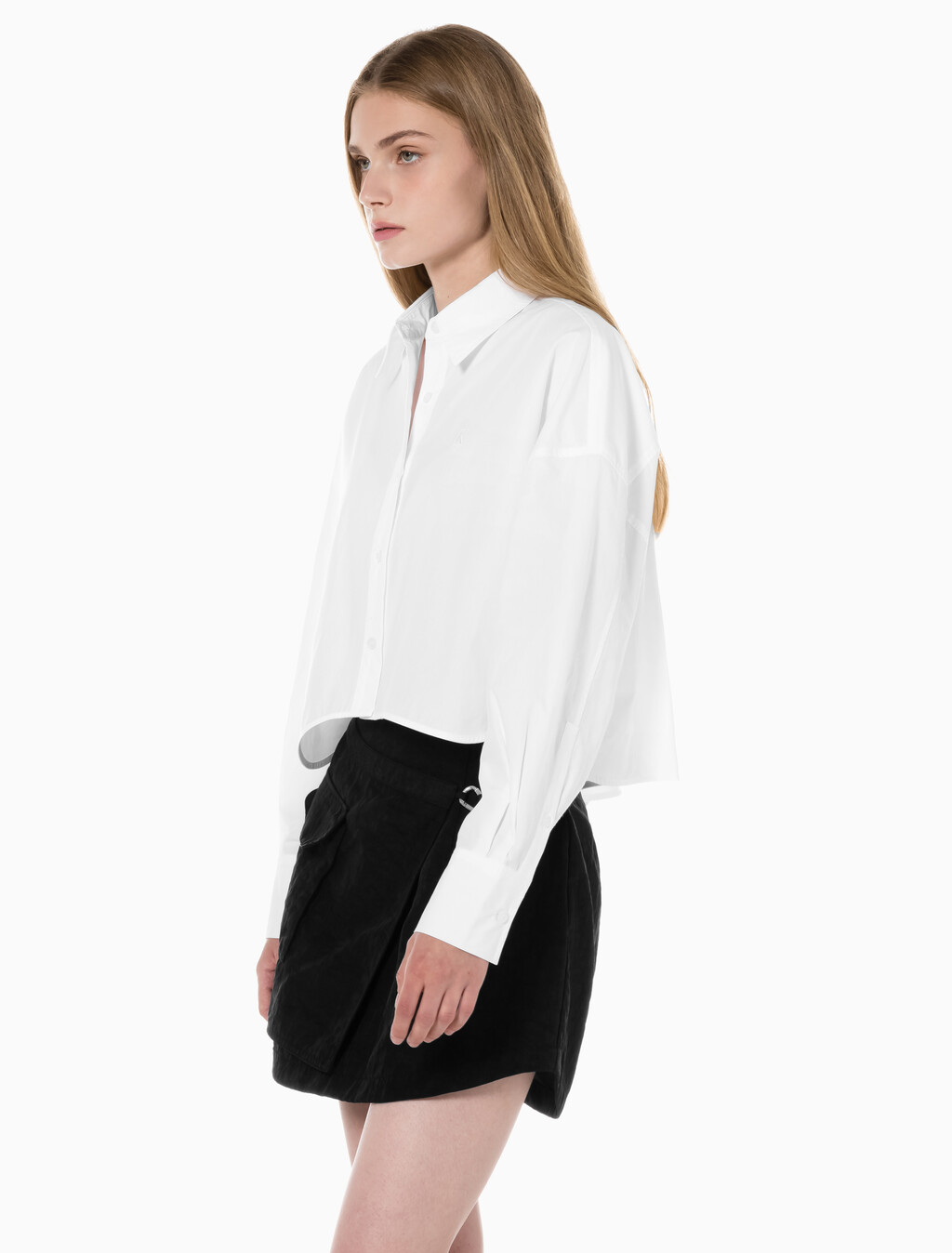 Buy 여성 크롭 패션 셔츠 in color BRIGHT WHITE