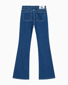 Buy 여성 플레어 핏  미드블루  데님 in color MID BLUE BACK EMBRO