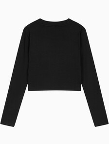 Buy 여성 롱슬리브 모노그램 베이비 티 in color CK BLACK