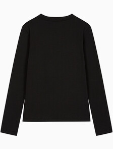 Buy 여성 L/S 스탠다드 로고 슬림 크루넥 티셔츠 in color BLACK