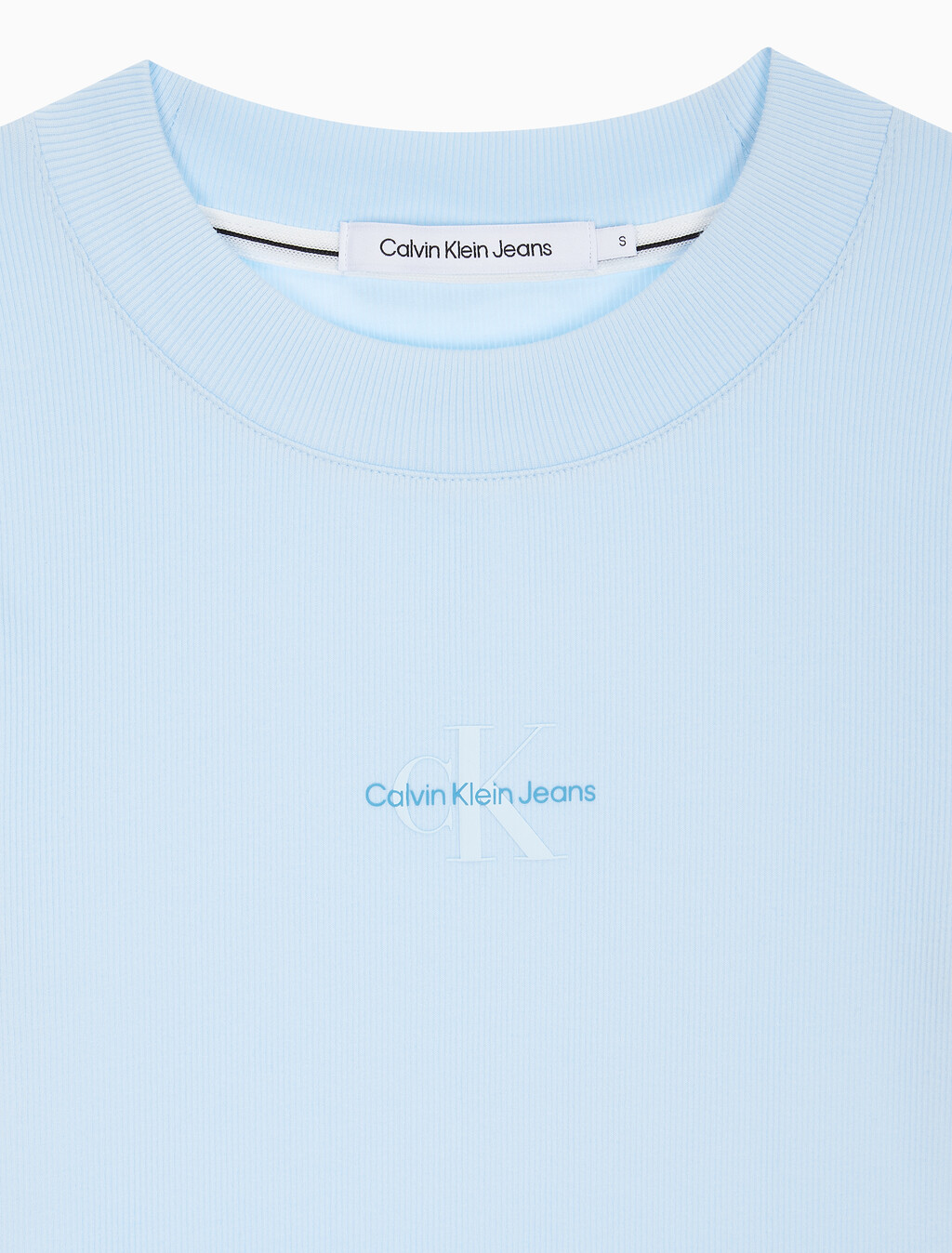 Buy 여성 롱슬리브 모노그램 베이비 티 in color KEEPSAKE BLUE