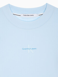 Buy 여성 롱슬리브 모노그램 베이비 티 in color KEEPSAKE BLUE