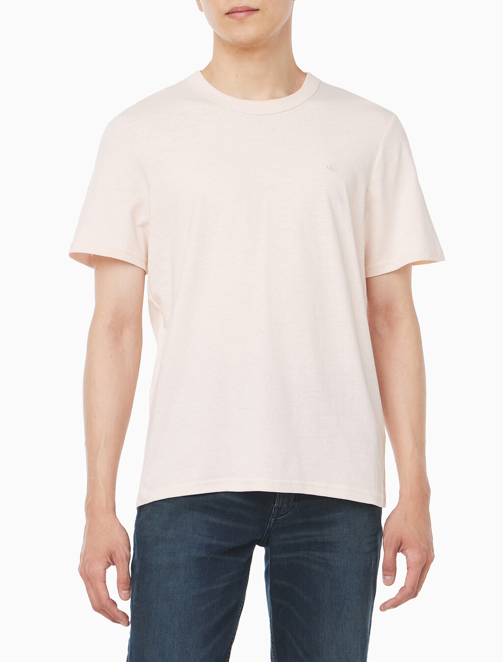 Buy 남성 레귤러핏 헴프 저지 반팔 티셔츠 in color LIGHT PINK