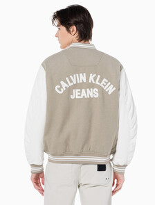 Buy 남성 바시티 봄버 자켓 in color BEIGE