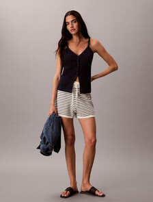 Buy 여성 스트라이프 스티치 쇼츠 in color TOFU