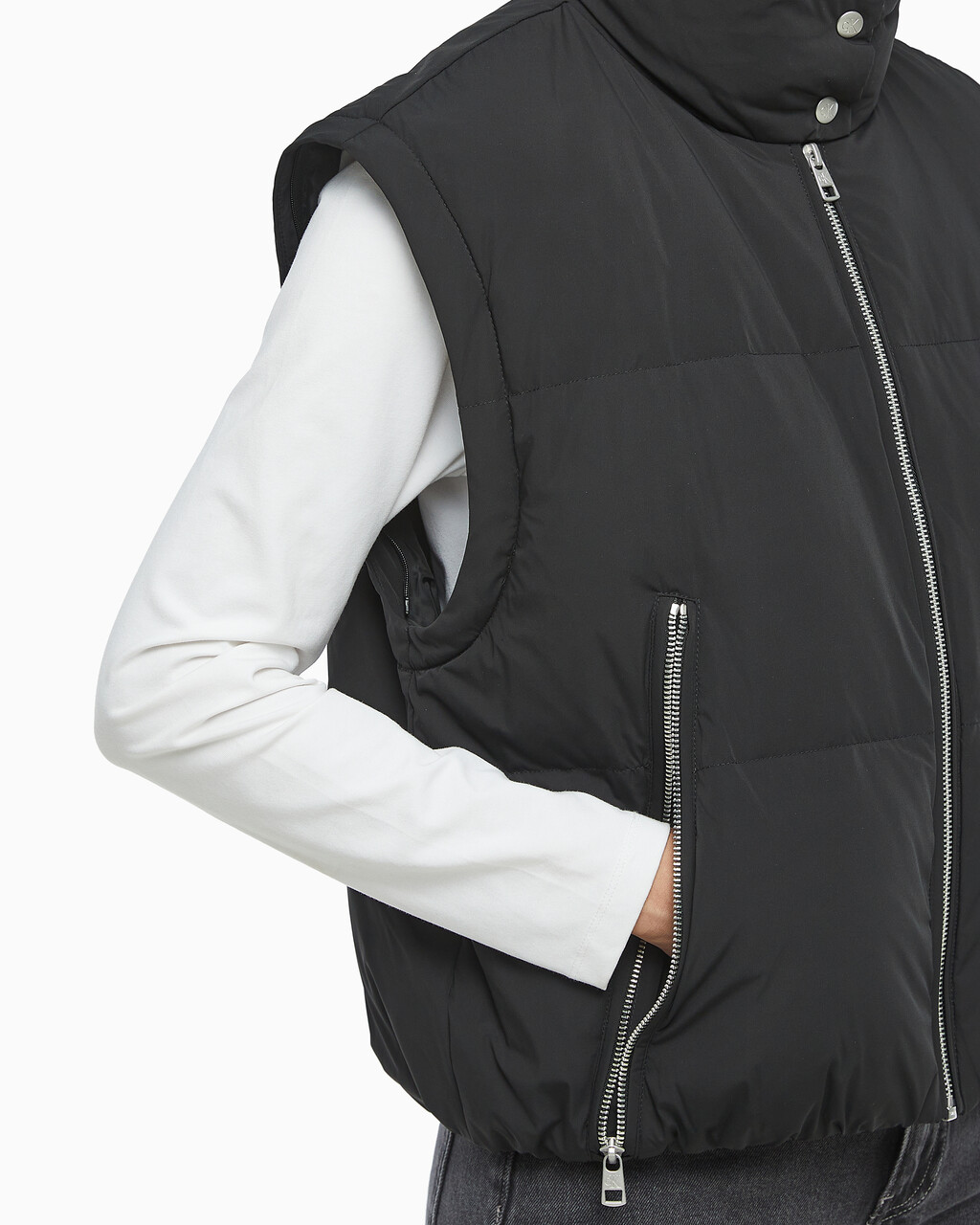 Buy 여성 다운 롱 지퍼 자켓 in color CK BLACK