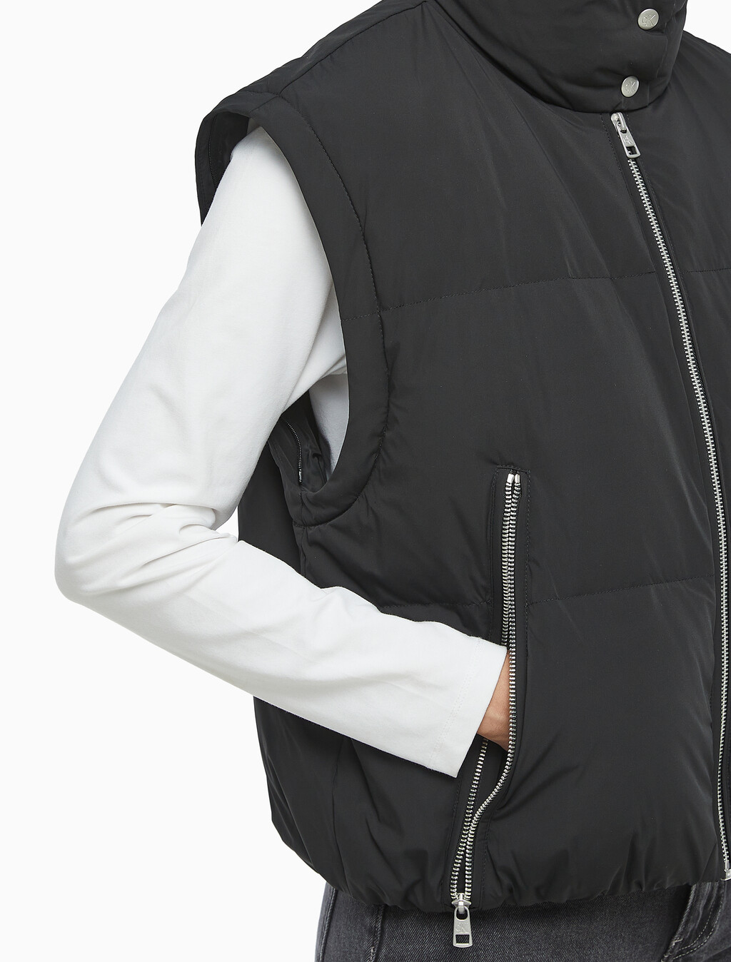 Buy 여성 다운 롱 지퍼 자켓 in color CK BLACK