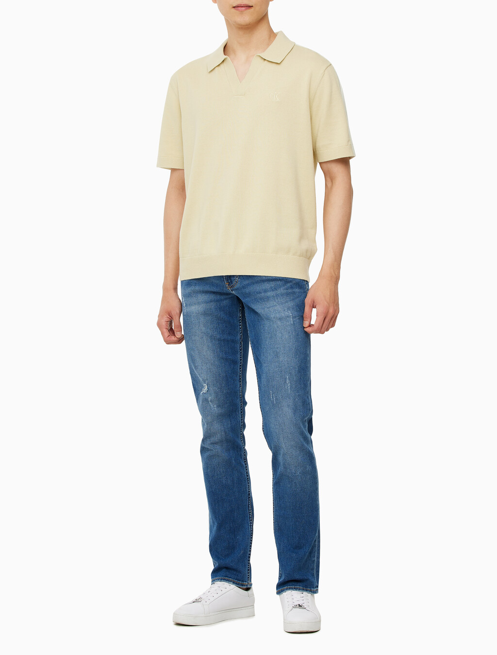 Buy 남성 토널 블로킹 폴로 반팔 티셔츠 in color GREEN