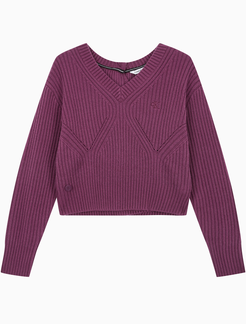 Buy 여성 캐시미어 백 디테일 풀오버 in color AMARANTH 