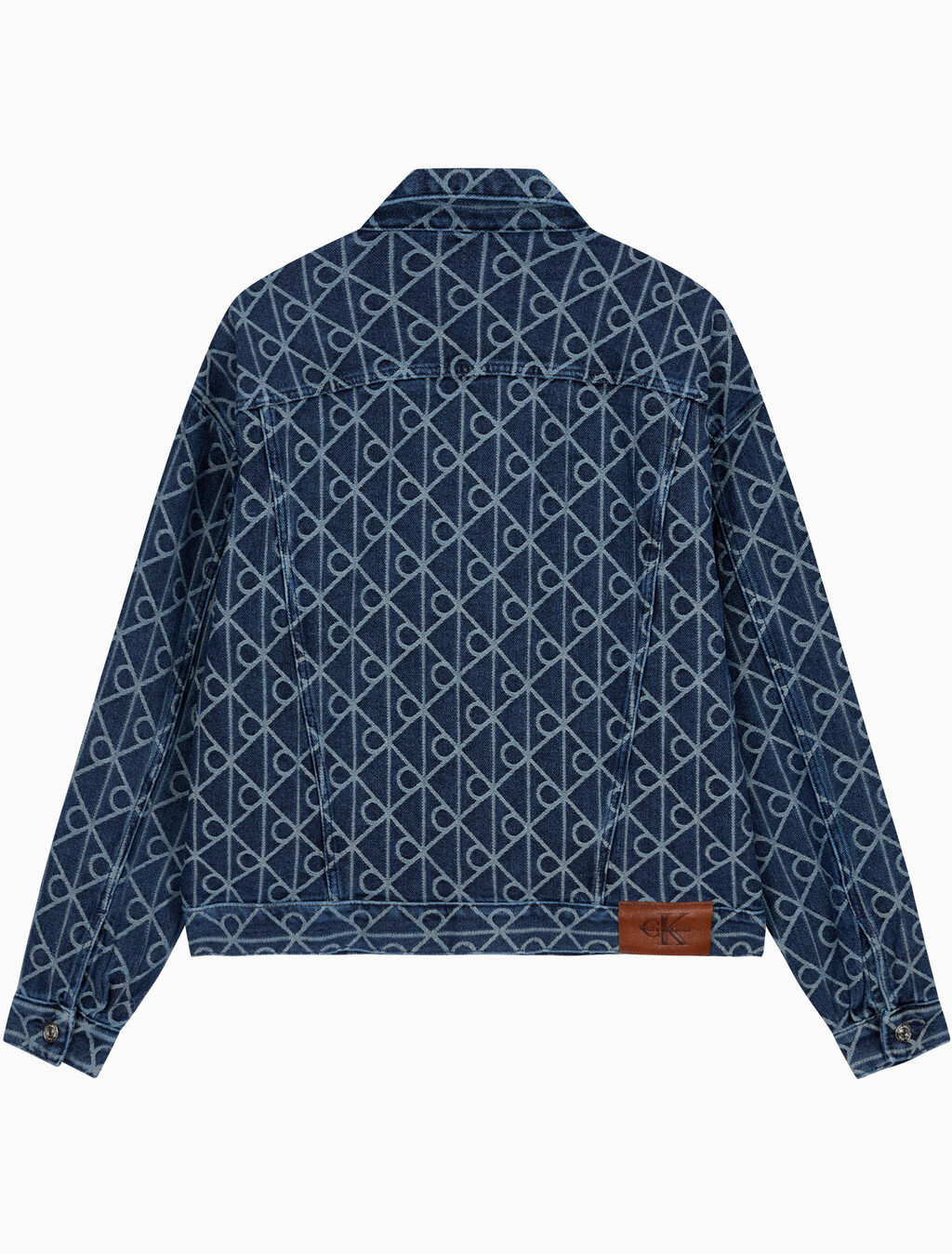 Buy 남성 90S 인디고 엠블럼 자카드 트러커 in color denim