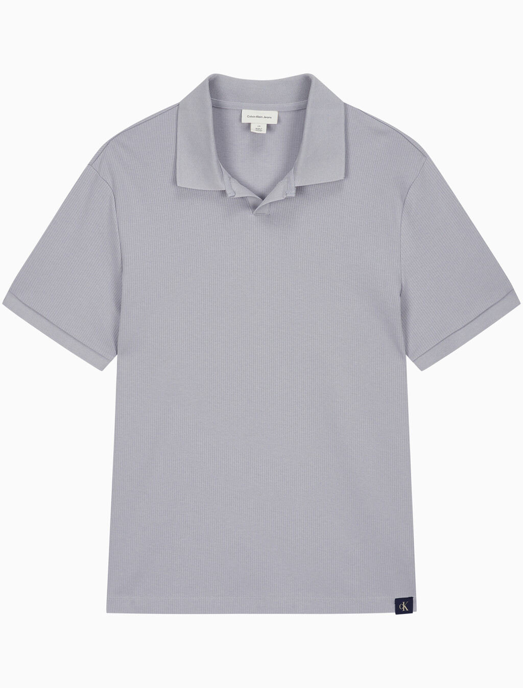 Buy 남성 드롭 니들 오픈 카라 폴로 반팔 티셔츠 in color LILAC GRAY