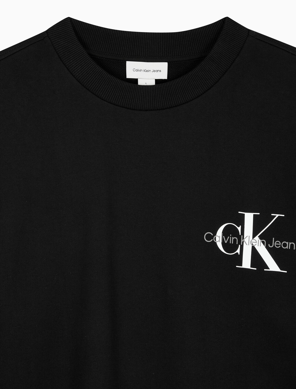 Buy 남녀공용 릴렉스핏 모노그램 로고 스웻셔츠 in color CK BLACK