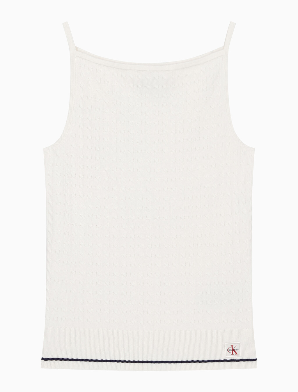 Buy 여성 슬림핏 우븐라벨 케이블 탱크 in color TOFU