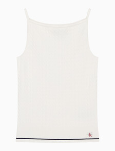 Buy 여성 슬림핏 우븐라벨 케이블 탱크 in color TOFU