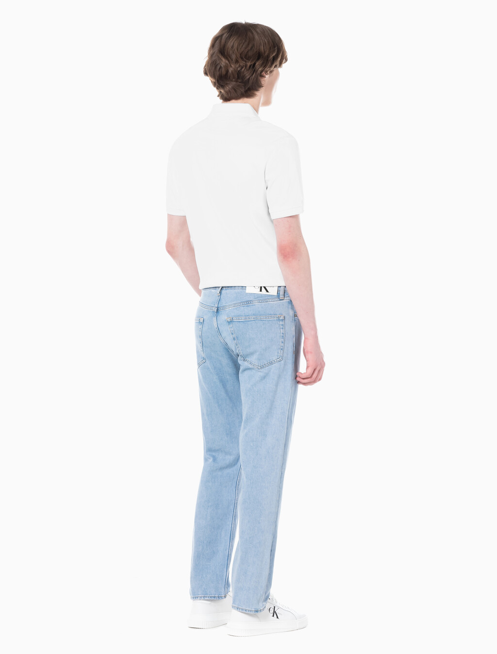 Buy 남성 슬림 스트레이트 크롭핏 라이트블루 데님 in color CHALKY BLUE