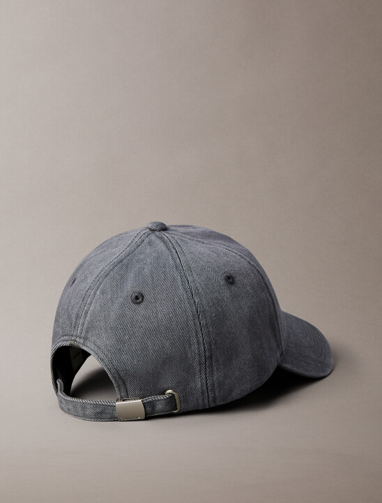 남녀공용 CKJ 스몰 모노그램 시즈널 로고 데님 볼캡