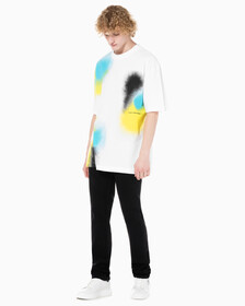 Buy 남성 바디핏 기모 블랙 데님 in color WASHED BLACK LOGO LACE