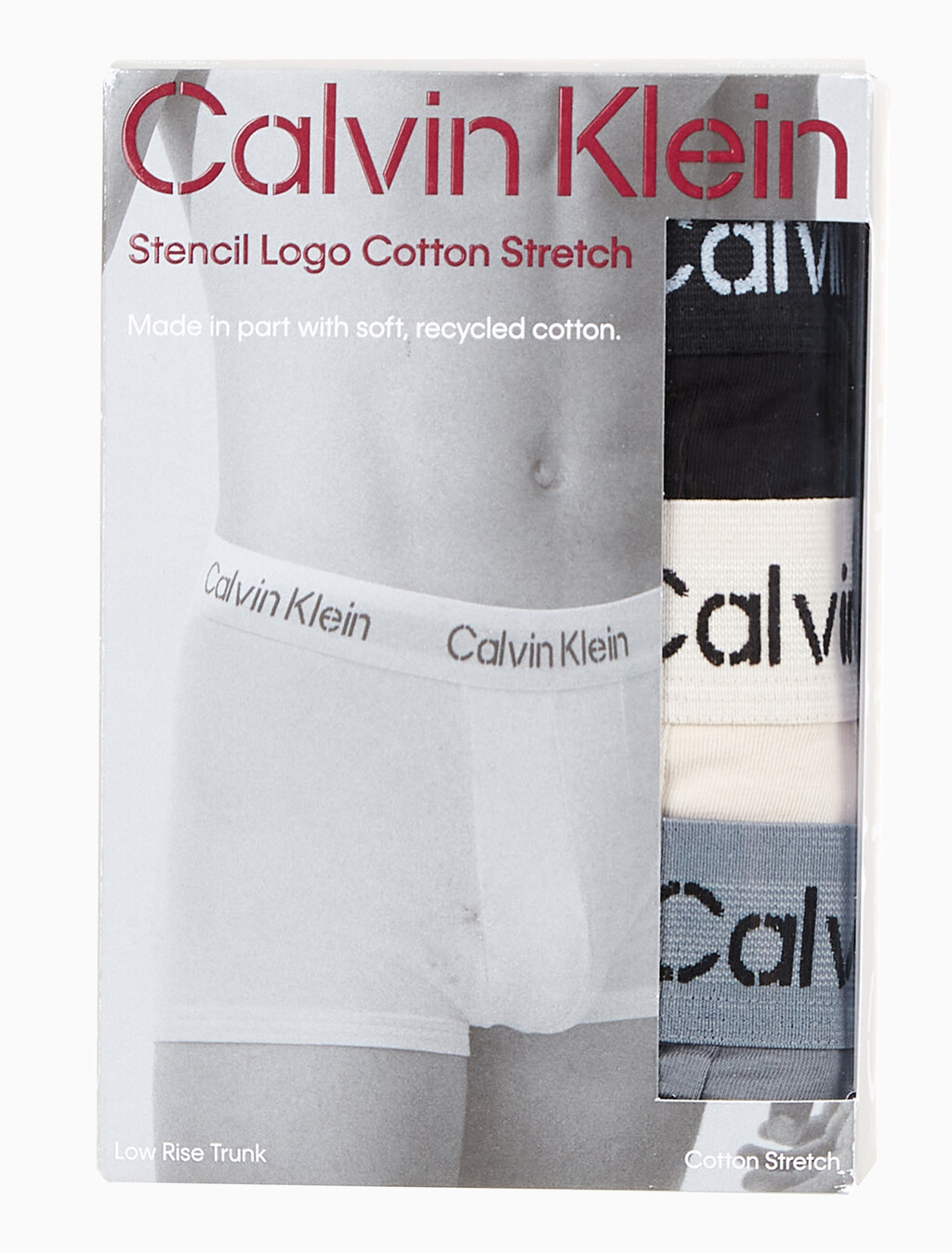 Buy 남성 스텐실로고 코튼스트레치 로우라이즈 드로즈 3PK in color BLACK/MOONBEAM/SHINING ARMOUR