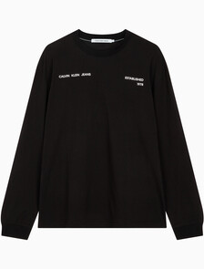Buy 남성 릴렉스핏 스프레이 박스 긴팔 티셔츠 in color CK BLACK