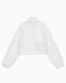 Buy 여성 릴랙스핏 쉐르파 크롭 풀오버 in color WHITE