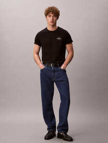 Buy 남성 20S 저지 클래식 마이크로 모노로고 티 in color BLACK