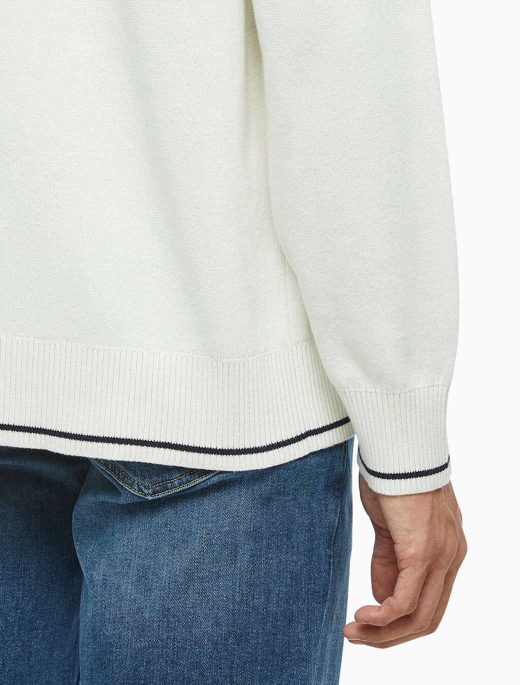 Buy 남성 오버사이즈 럭비카라 스웨터 in color WHITE