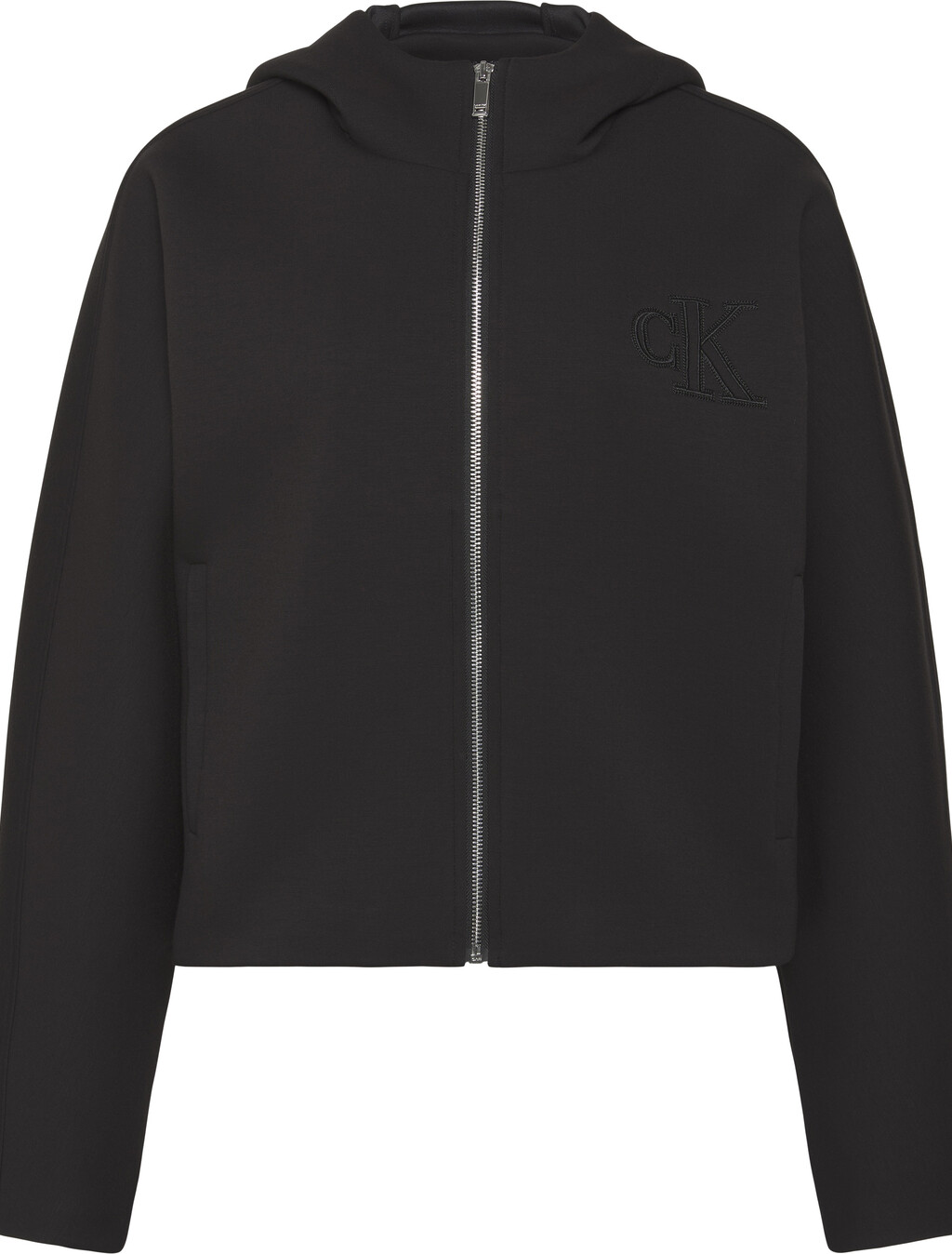 Buy 여성 숏 후디드 스쿠바 자켓 in color BLACK