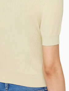 Buy 여성 센슈얼 립 베이비 폴로 스웨터 in color PALE KHAKI