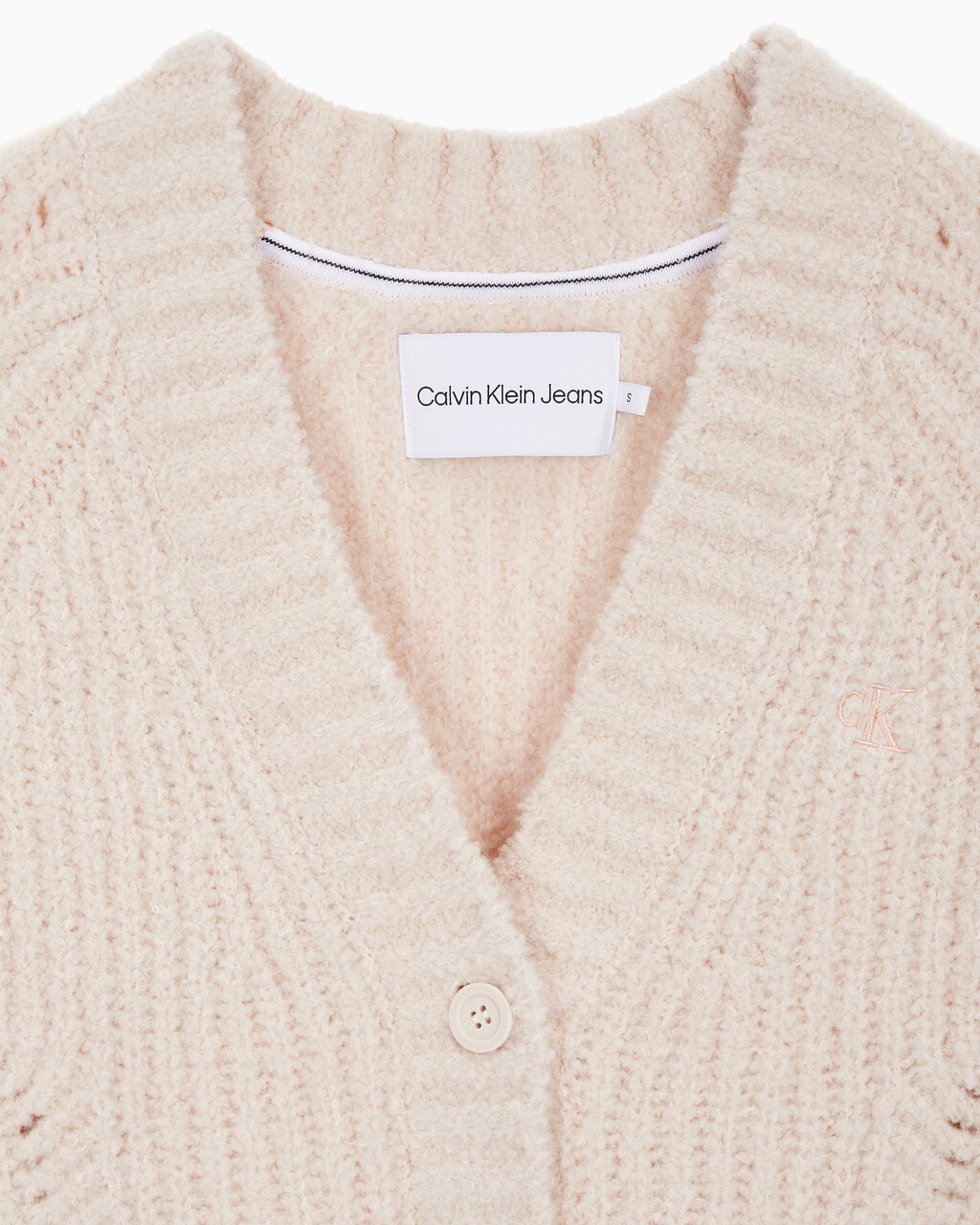 Buy 여성 크롭 케이블 가디건 in color PINK BEIGE