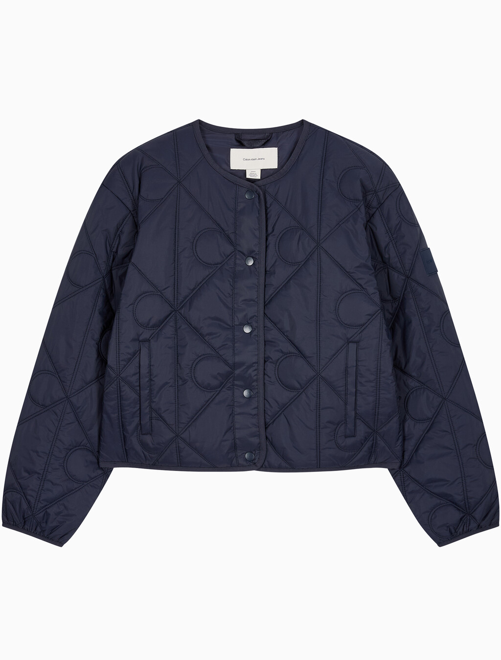 Buy 여성 라이트웨이트 AOP 퀼티드 라이너 자켓 in color Navy