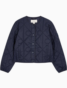 Buy 여성 라이트웨이트 AOP 퀼티드 라이너 자켓 in color Navy
