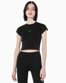 Buy 여성 모노그램 베이비 티셔츠 in color CK BLACK