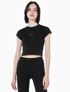 Buy 여성 모노그램 베이비 티셔츠  in color CK BLACK