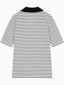 Buy 여성 모노로고 립폴로 티 in color Black stripe