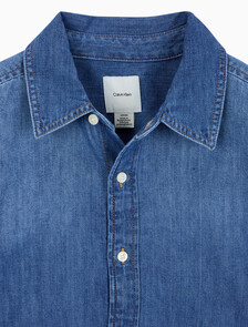 Buy 여성 크롭 인디고 L/S 셔츠 in color light blue