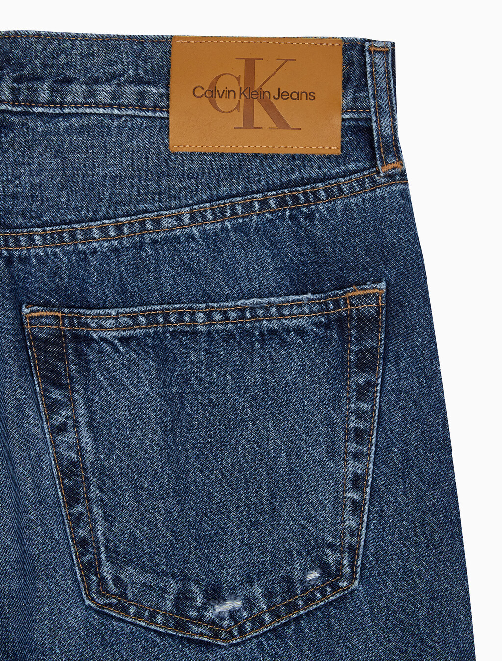 Buy 남성 배기핏 다크블루 CK 데님 in color DARK BLUE