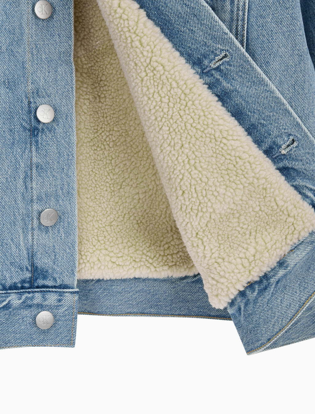 Buy 여성 쉐르파 데님 자켓 in color CHALKY BLUE