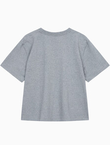 Buy 여성 릴렉스드 스탠다드로고 크루넥 반팔 티셔츠  in color MEDIUM GREY HEATHER